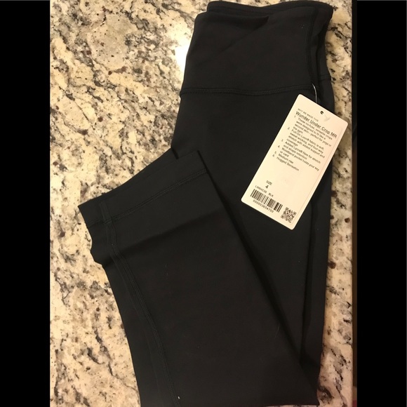 lululemon athletica Pants - lululemon NWT Black wunder under crops mid rise 4